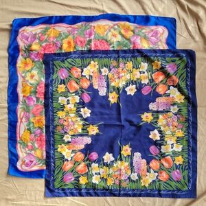 2pc Floral Square Scarf Set